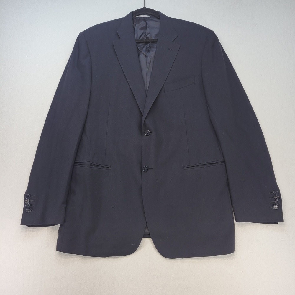 Canali Blazer Mens IT 60/US 50 Long Black Classic Water Resistant Sport Coat